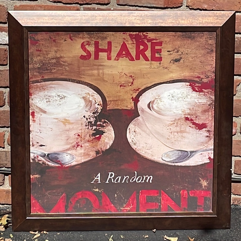 Framed picture 28.5x28.5 ‘Share a random moment’